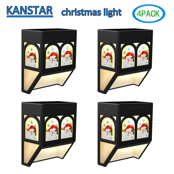Kanstar 4-Pack Solar Powered Color Changing Outdoor Landscape Lights Deck Fence Light