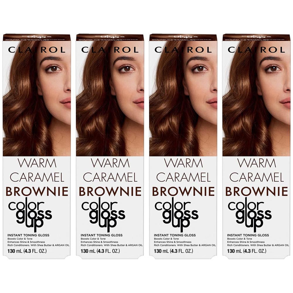 Pack of (4) Clairol Color Gloss Up Temporary Hair Dye, Warm Caramel