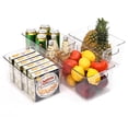 thumbnail image 1 of Pack of 4 Clear Storage Containers Stackable Refrigerator Organizer Bins with Handles Fresh Keeper for Fridge, Freezer, Cabinet, Pantry, Kitchen, 1 of 6