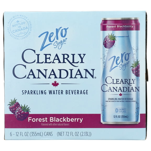 (Pack of 4), Clearly Canadian Sparkling Forest Blackberry Water, 6 pcs - 72 fl oz