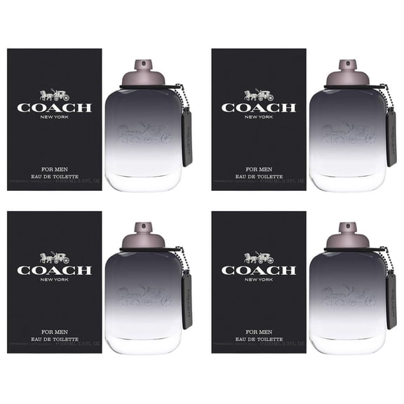Pack of (4) Coach For Men Eau De Toilette Spray, Cologne for Men, 3.3 Oz