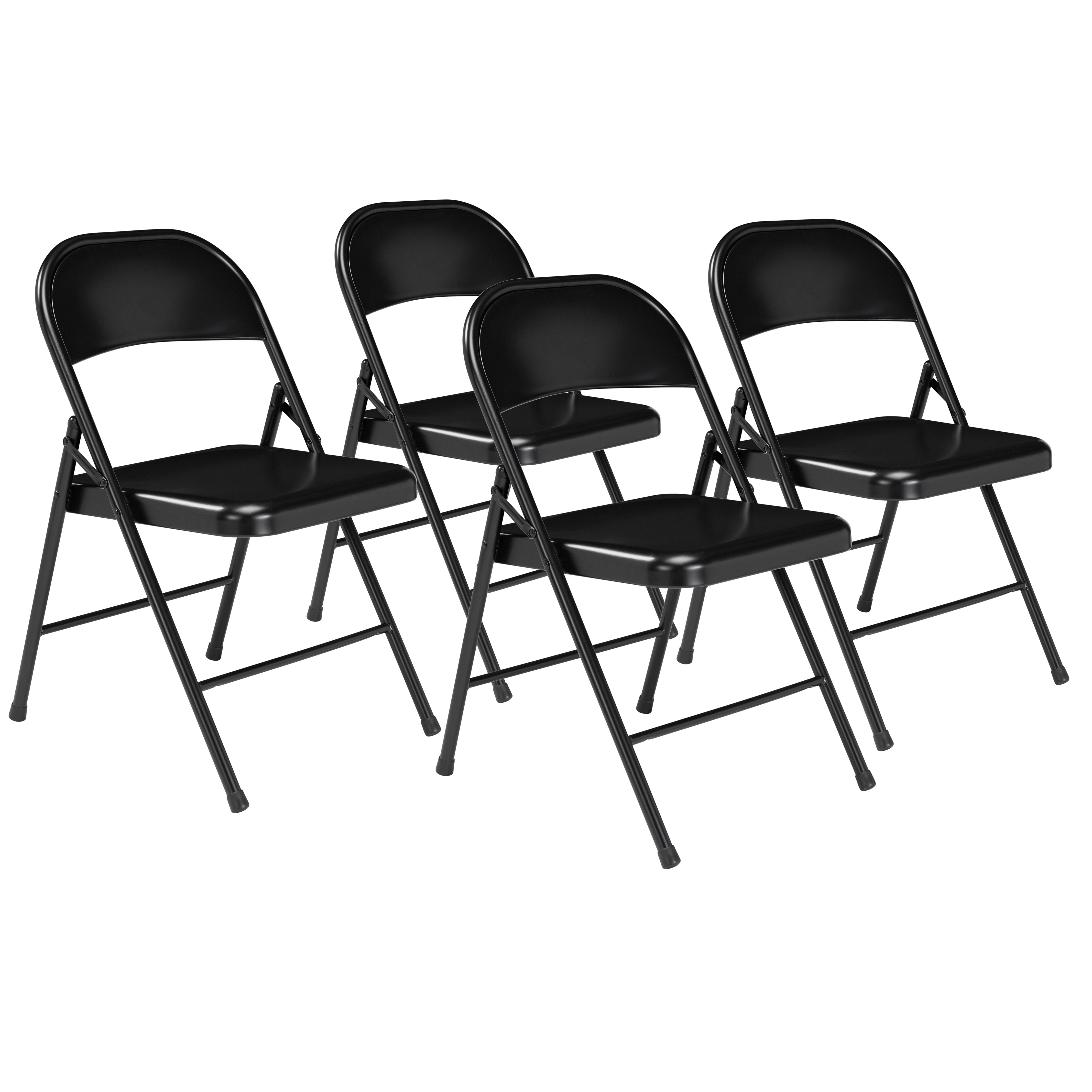 (Pack of 4) Commercialine® 900 Series All-Steel Folding Chair, Black