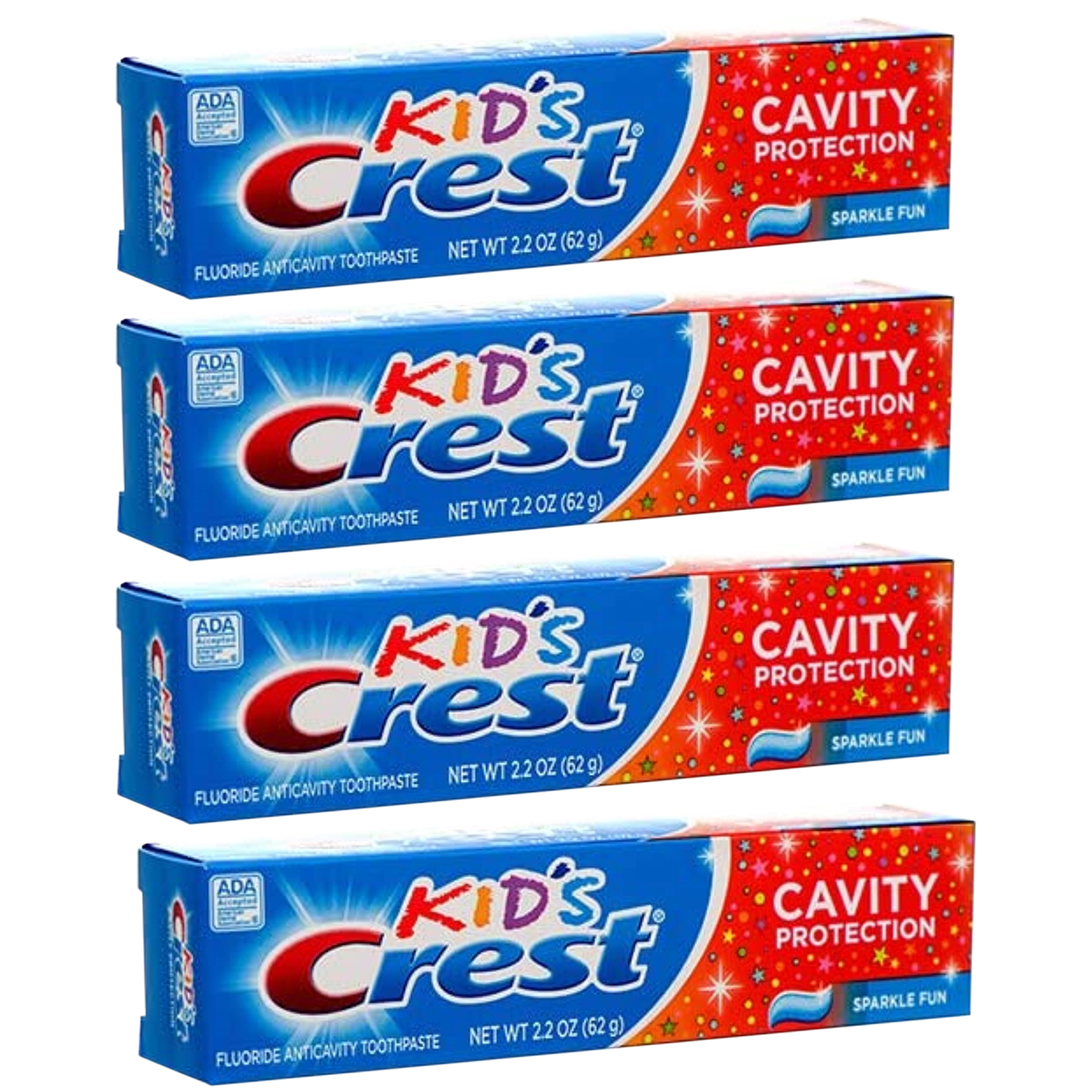 Pack of (4) Crest Kids Cavity Protection Toothpaste, Sparkle Fun, 2.2