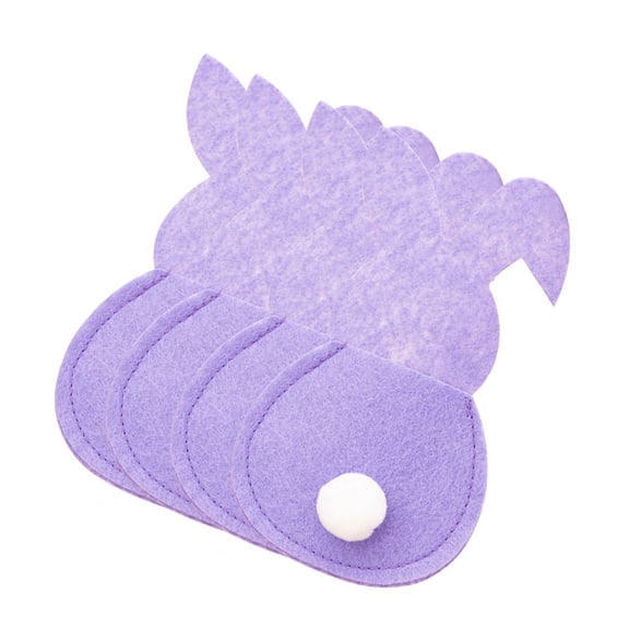 Pack of 4 Cute Cutlery Bags Fork Set Cover Easter Felt Cutlery Bag Cutlery Bags Set for Dining