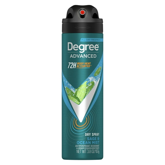 Pack of 4 Degree 72 Hr Advanced Antiperspirant Deodorant Dry Spray - Sage & Ocean Mist - 3.8 oz - Package may vary