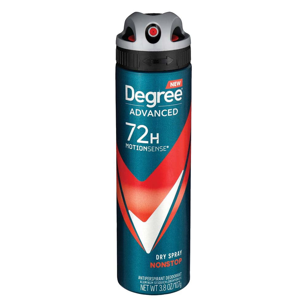 Pack of 4 Degree Men 72 Hr Advanced Antiperspirant Deodorant Dry Spray - Nonstop - 3.8 oz - Package may vary