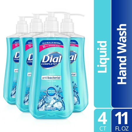 (Pack of 4) Dial Antibacterial Liquid Hand Soap, Spring Water, 11 Ounce