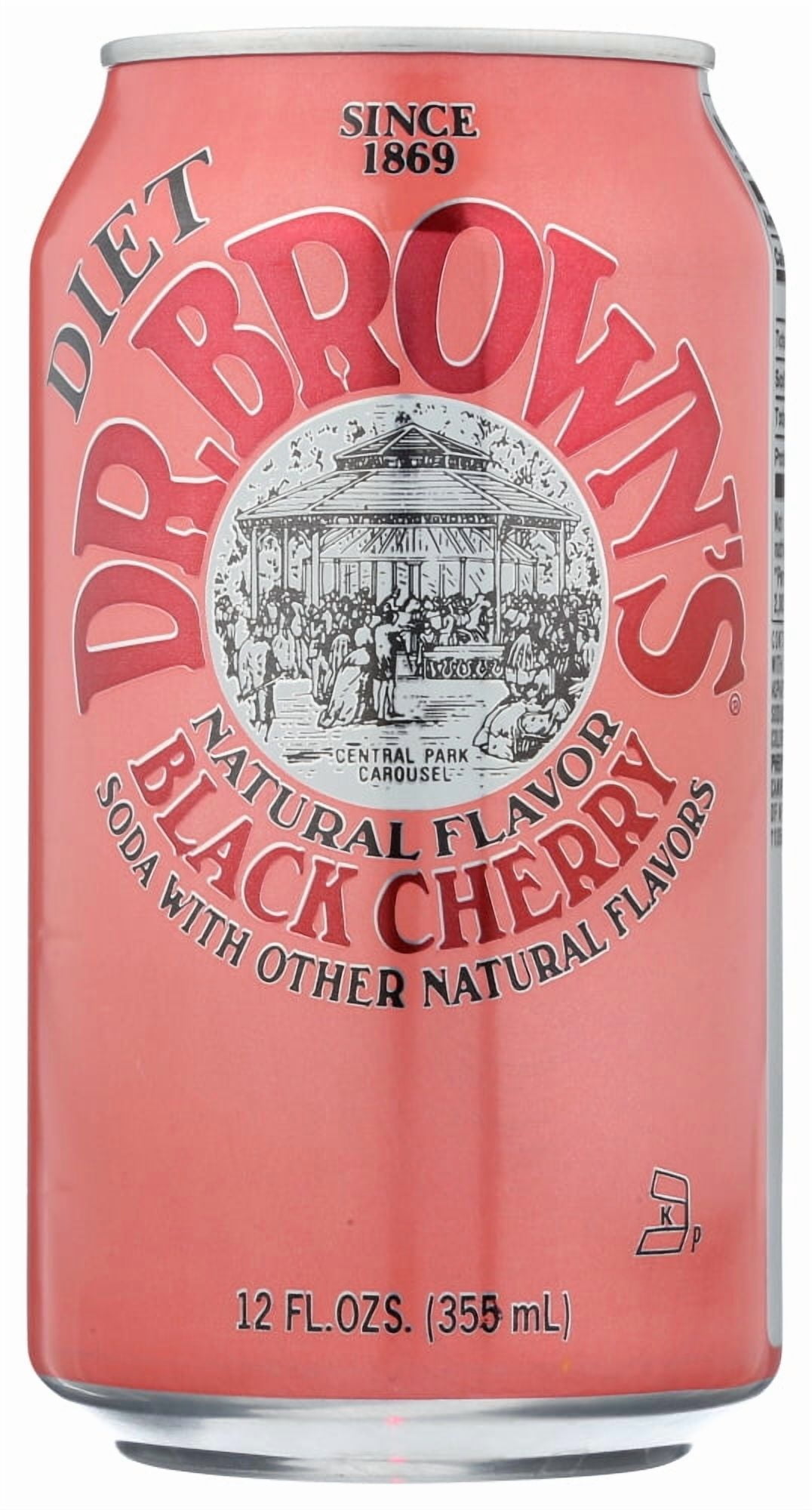 (Pack of 4) Dr. Brown's Diet Black Cherry Soda 6 Pack 72 Oz