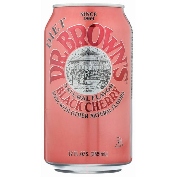 (Pack of 4) Dr. Brown's Diet Black Cherry Soda 6 Pack 72 Oz