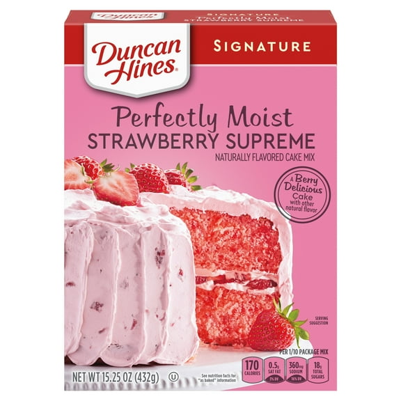 Pack of 4 Duncan Hines Signature Perfectly Moist Strawberry Supreme Cake Mix - 15.25 oz - Package may vary