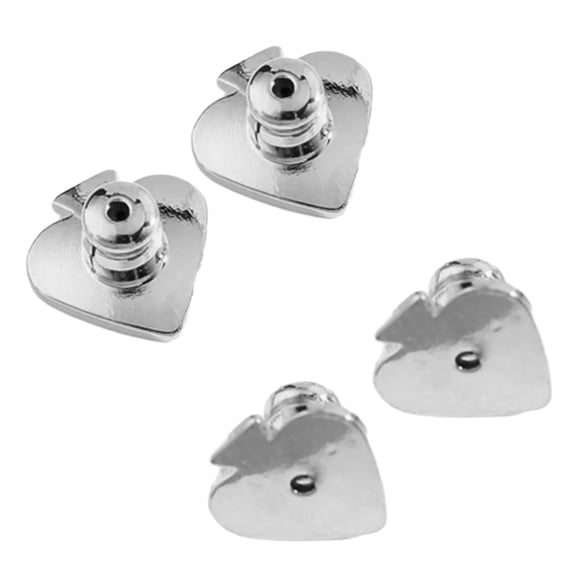 Pack of 4 Earring Backs Ear Jewelry Replacement Heart Shaped Earring Plugs Earrings Part Suitable for Daily Party Use