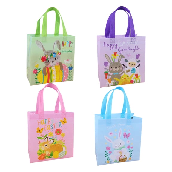Pack of 4 Easters Gift Bags Easters Bags Treat Candy Bags Nonwoven Fabric Texture Suitable for Festival Storaging Candy