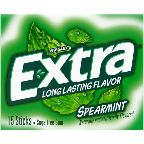 Pack of 4 Extra Spearmint Sugar Free Chewing Gum - 15 pc - Package may vary