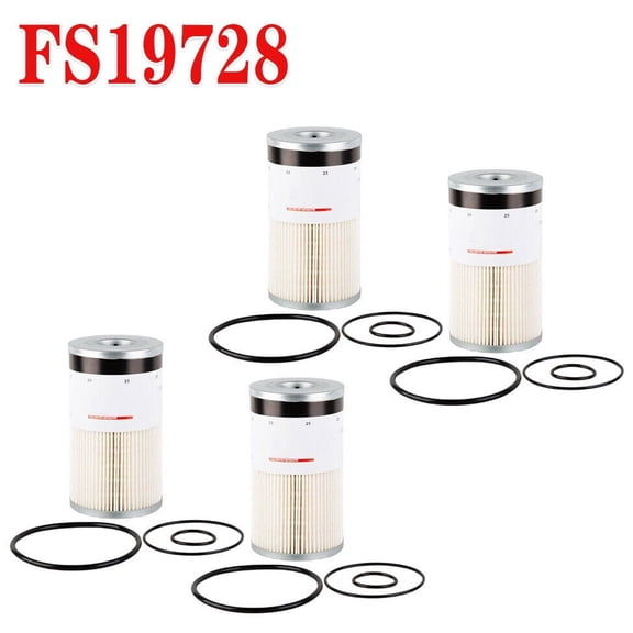 Pack of 4 FS19728 Fuel /Water Separator Fuel Filter Kit for Cummins ISX US Ship