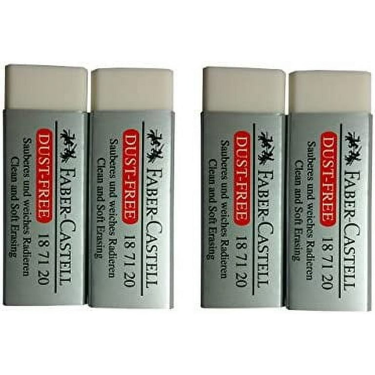 Pack of 4] Faber-Castell LARGE Pencil Eraser Dust Free Clean and Extra Soft  Erasing for ART, OFFICE, SCHOOL USE (6.2x2x1.25cm) 