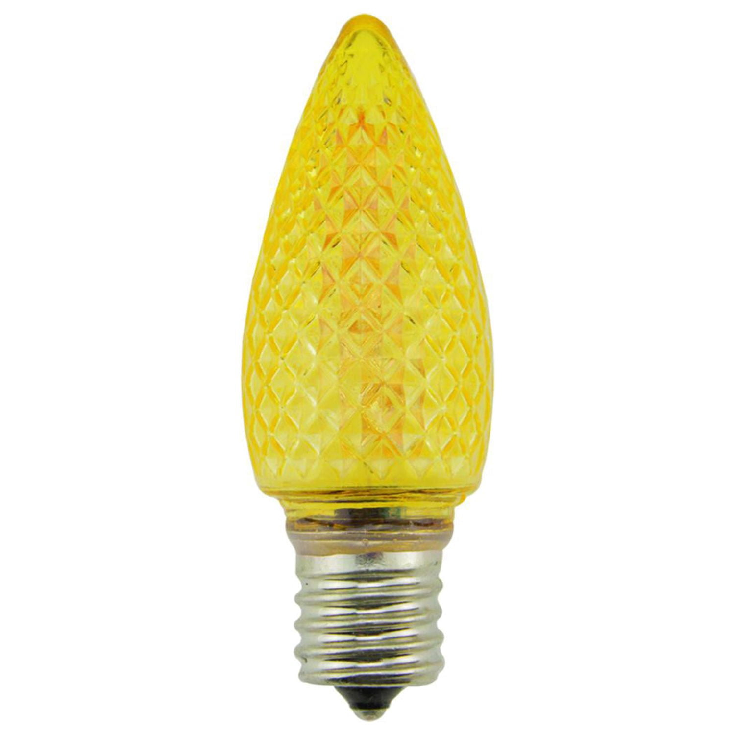 Pack of 4 Faceted Transparent Orange LED C9 Christmas Replacement Bulbs