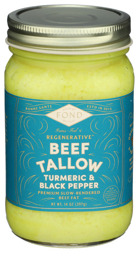 (Pack of 4) Fond Bone Broth Beef Tallow Turmeric Black Pepper 14 oz