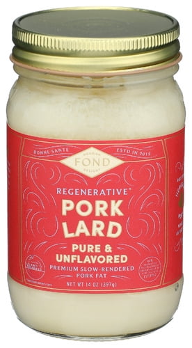 (Pack of 4) Fond Pork Lard Bone Broth Unflavored 14 oz Prepack