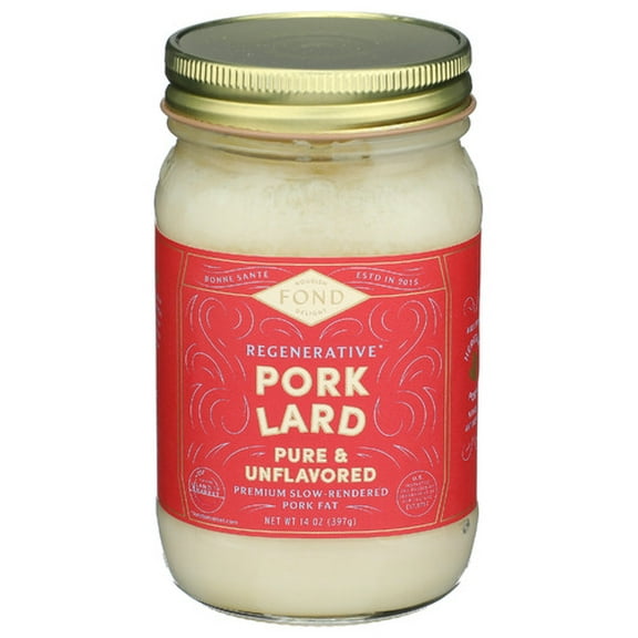 (Pack of 4) Fond Pork Lard Bone Broth Unflavored 14 oz Prepack