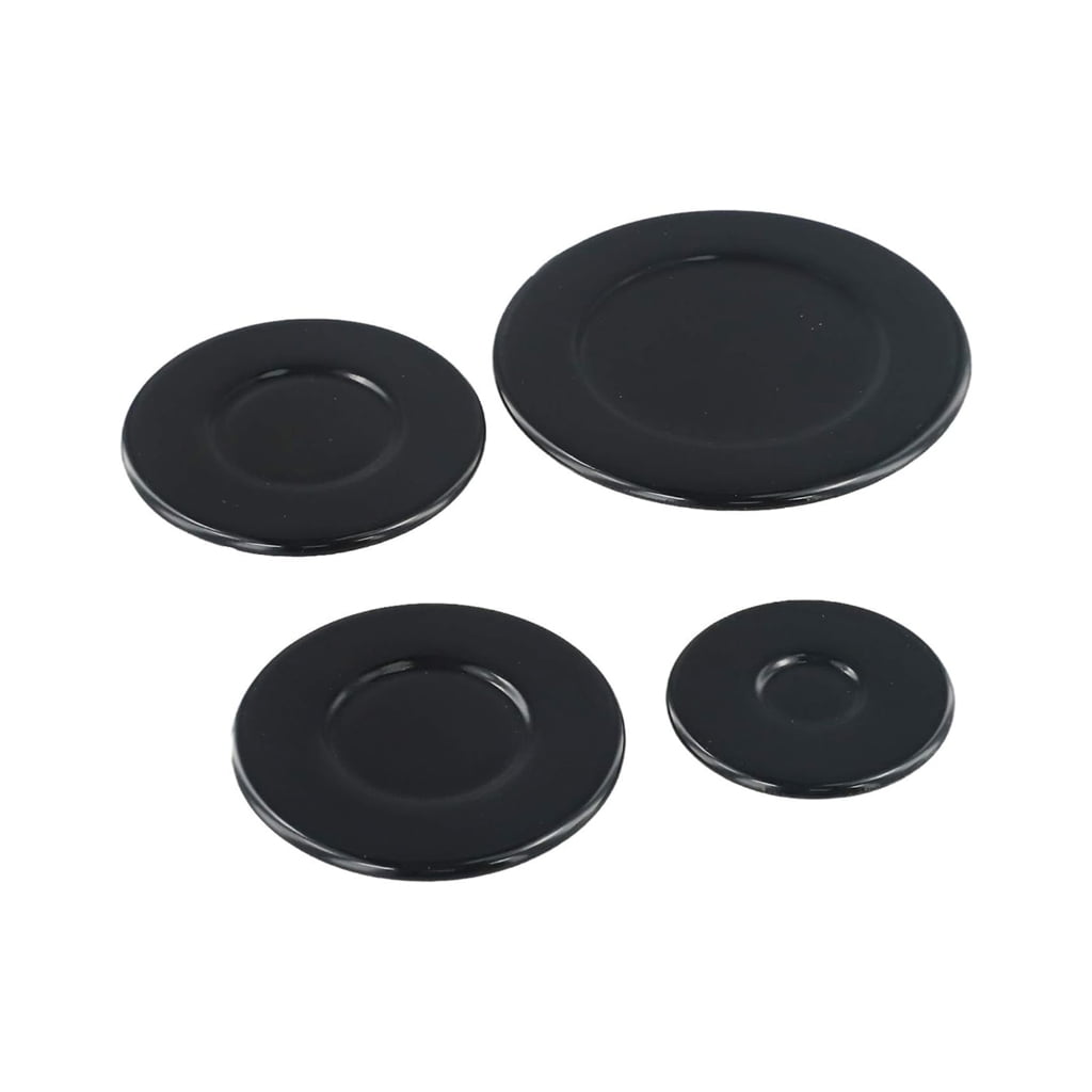 Pack of 4 Gas Range Burners Crown Flame Caps Stove Flame Distributor Fire Cover Metal Texture Suitable for Kitchen Stove
