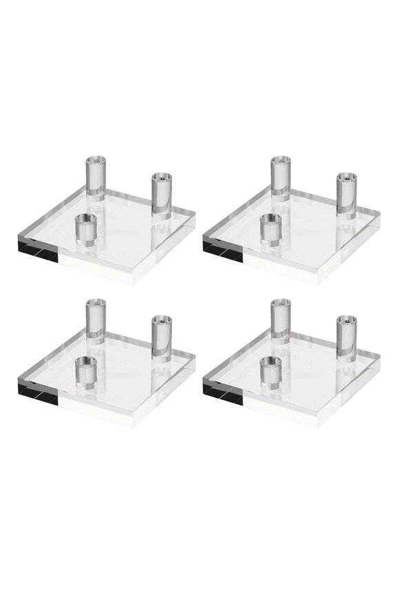 Pack of 4 Geode Rock Stand Fossils Coral Display Rack Clear Mineral Agate Holder