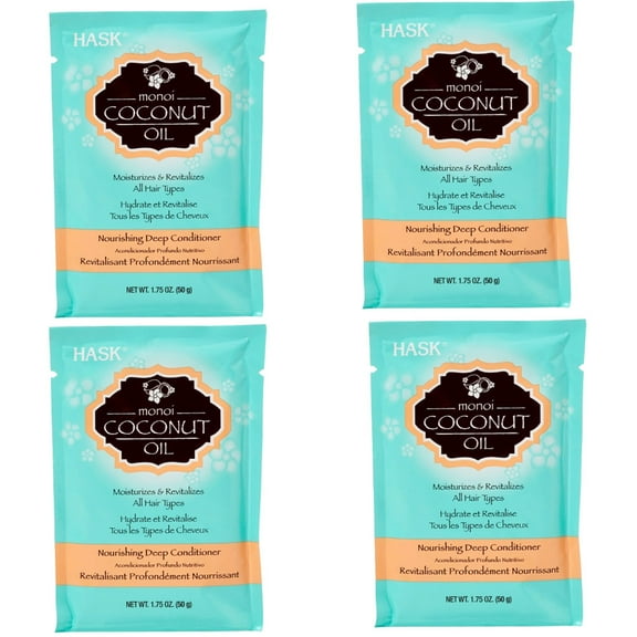 Pack of (4) HASK Nourishing Sulfate-Free Deep Conditioner with Monoi Coconut, 1.75 oz