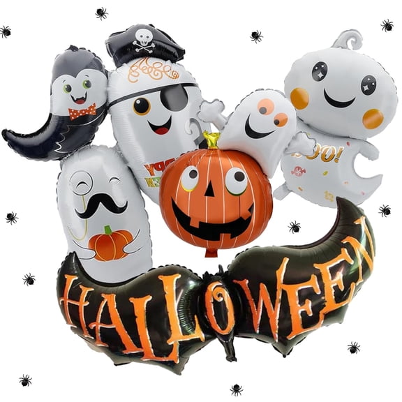 Pack of 4 Halloween Balloons, IC ICLOVER Ghost Pumpkin Foil Balloons Ghost Themed Party Decoration
