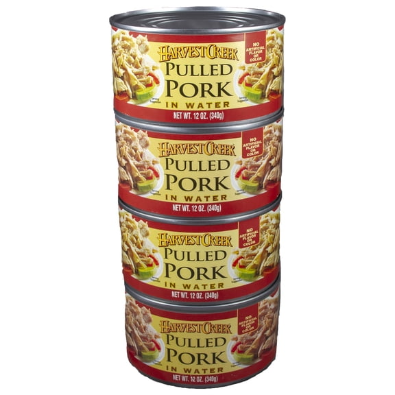 [Pack of 4] Harvest Creek Pulled Pork In Water, 12 oz (340 g)