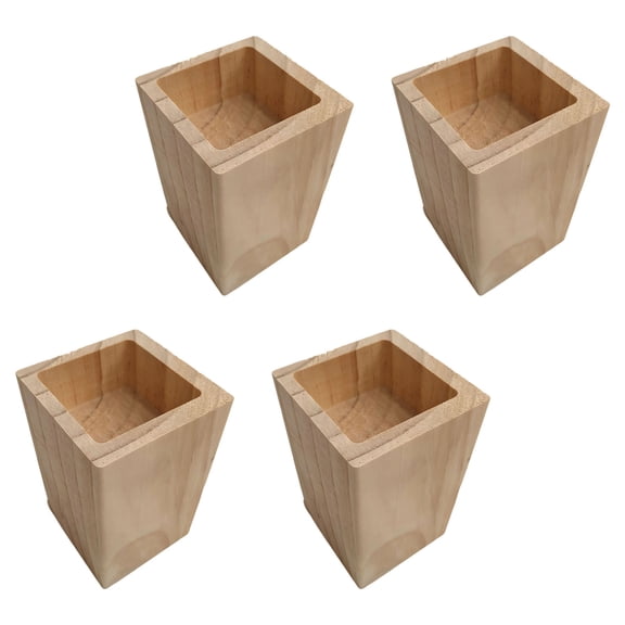 Pack of 4 Heavy Duty Wooden Furniture Leg Raisers Provide Extra Height & Improved Flows for Underneath Furniture