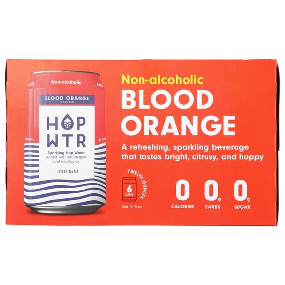 (Pack of 4) Hop Water Blood Orange 6 Pack 72 Fo