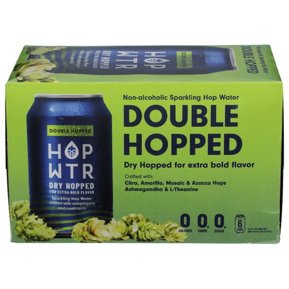 (Pack of 4) Hop Water Sparkling Double Hopped 6 Pack 72 Fo