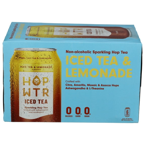 (Pack of 4) Hop Water Tea Iced Tea & Lemonade 6 Pack 72 Fo