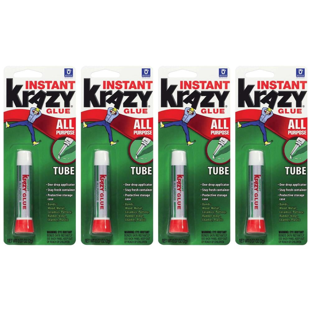 Pack of (4) Instant Krazy Glue All Purpose Tube 0.07-Ounce