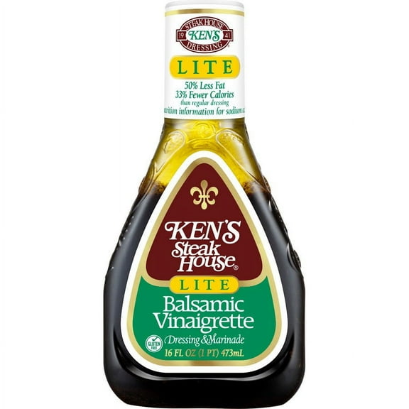 Pack of 4 Ken's Steak House Lite Balsamic Vinaigrette Dressing - 16 oz - Package may vary