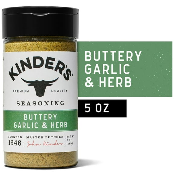 Pack of 4 Kinder's Buttery Garlic & Herb Handcrafted Premium Dry Seasoning, 5 oz (packaging may vary)