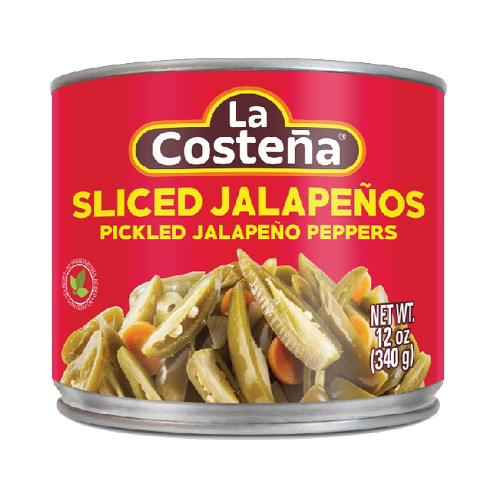 Pack of 4 La Costena Green Pickled Sliced Jalapeno Peppers - 12 oz - Package may vary