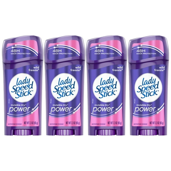 Pack of (4) Lady Speed Stick Invisible Dry Power Antiperspirant Deodorant, Wild Freesia, 2.3 Oz
