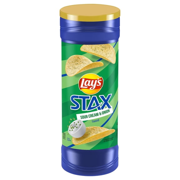 Pack of 4 Lay's Stax Sour Cream & Onion Potato Crisps - 5.5 oz - Package may vary
