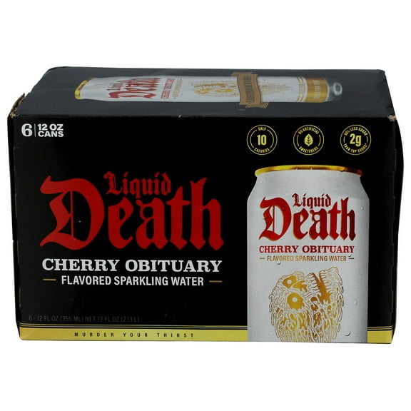 (Pack of 4) Liquid Death Sparkling Cherry Orbit Water 6 Pack 72 Fo