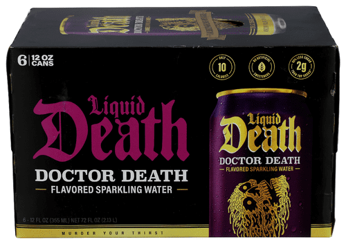 (Pack of 4) Liquid Death Sparkling Water Doc Death 6-Pack 72 Fo