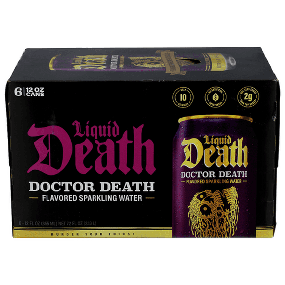 (Pack of 4) Liquid Death Sparkling Water Doc Death 6-Pack 72 Fo