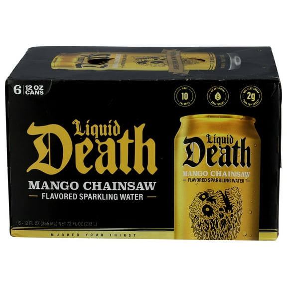 (Pack of 4) Liquid Death Water Mango Chumsaw 6 Pack 72 Fo