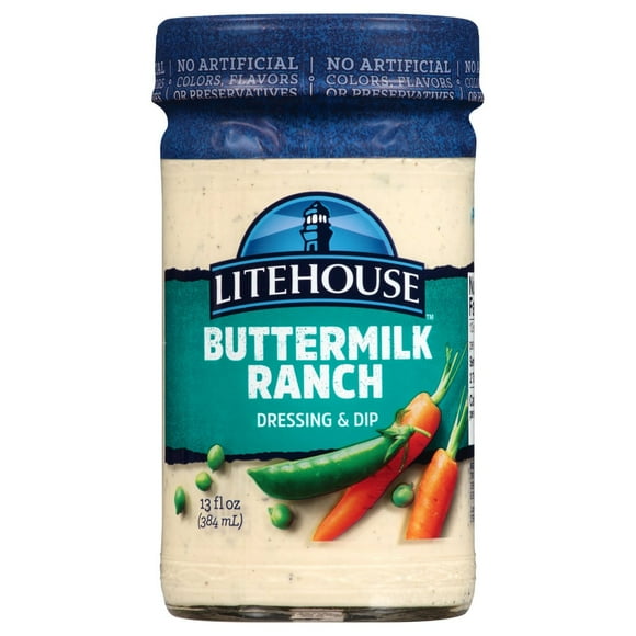Pack of 4 Litehouse Buttermilk Ranch Dressing (Sold Cold) - 13 fl oz - Package may vary