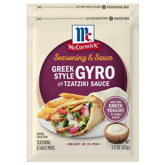 Pack of 4 McCormick Greek Style Gyro Seasoning & Sauce Duo - 1.5 oz - Package may vary