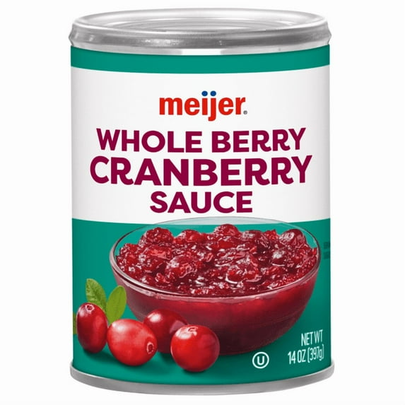 Pack of 4 Meijer Canned Cranberry Sauce Whole 14 oz