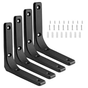 Pack of 4 Metal L Shelf Brackets 4x4 Inch Heavy Duty Wall Mounted Shelf Support Brackets with Screws for Home Decors