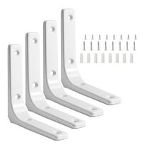 Pack of 4 Metal L Shelf Brackets Inch Heavy Duty Wall Mounted Shelf Support Brackets with Screws for Home Decors