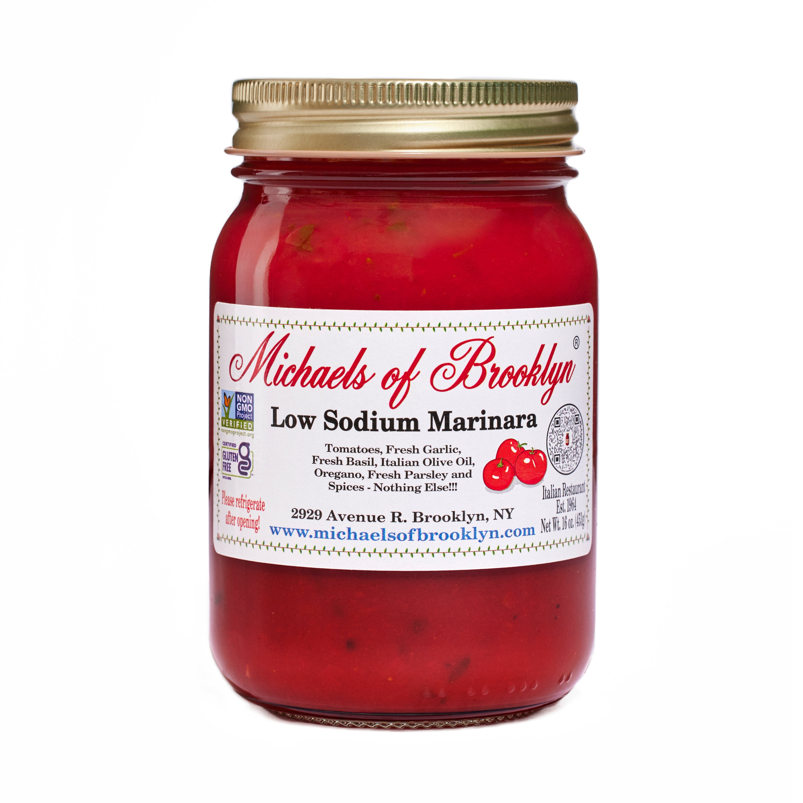 Pack of 4 Michaels of Brooklyn Low Sodium Marinara Sauce - 16 oz - Package may vary