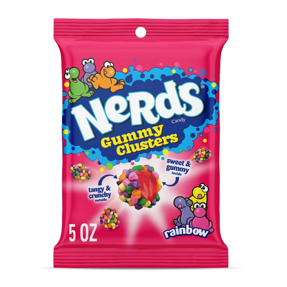 Pack Of 4 NERDS Gummy Clusters Rainbow Crunchy And Gummy Candy Bag 1 pack-of-4-nerds-gummy-clusters-rainbow-crunchy-and-gummy-candy-bag-1