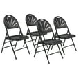 thumbnail image 1 of (Pack of 4) NPS 1100 Series Deluxe Fan Back With Triple Brace Double Hinge Folding Chair, Black, 1 of 8